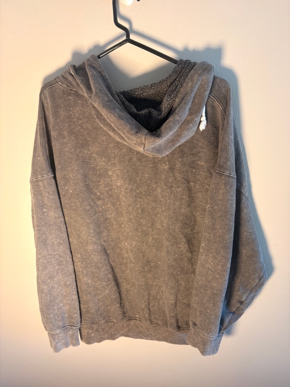 SO Washed Gray Full-Zip Hoodie with White Drawstrings - Picture 2 of 2